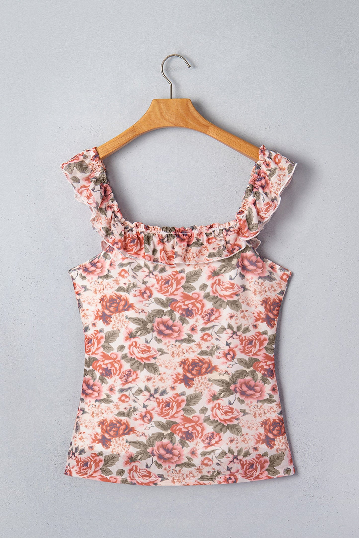 Retro Floral Square Neck Tank