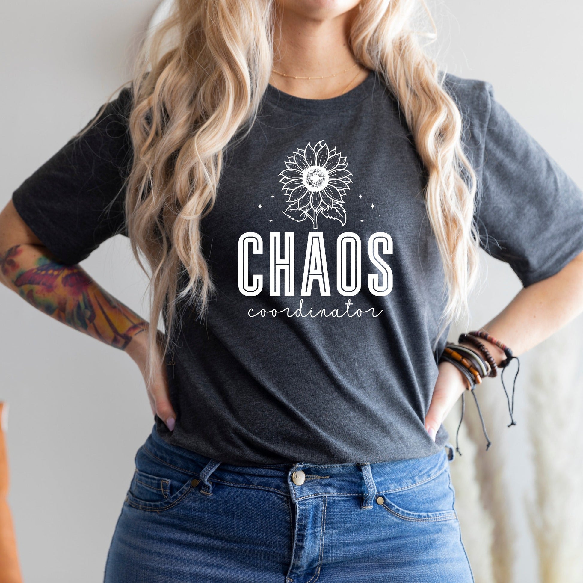 Wholesale Floral Chaos Coordinator - Heather Charcoal Sweatshirt