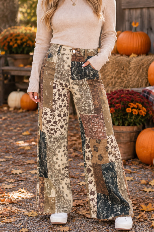 Khaki Patchwork Jeans
