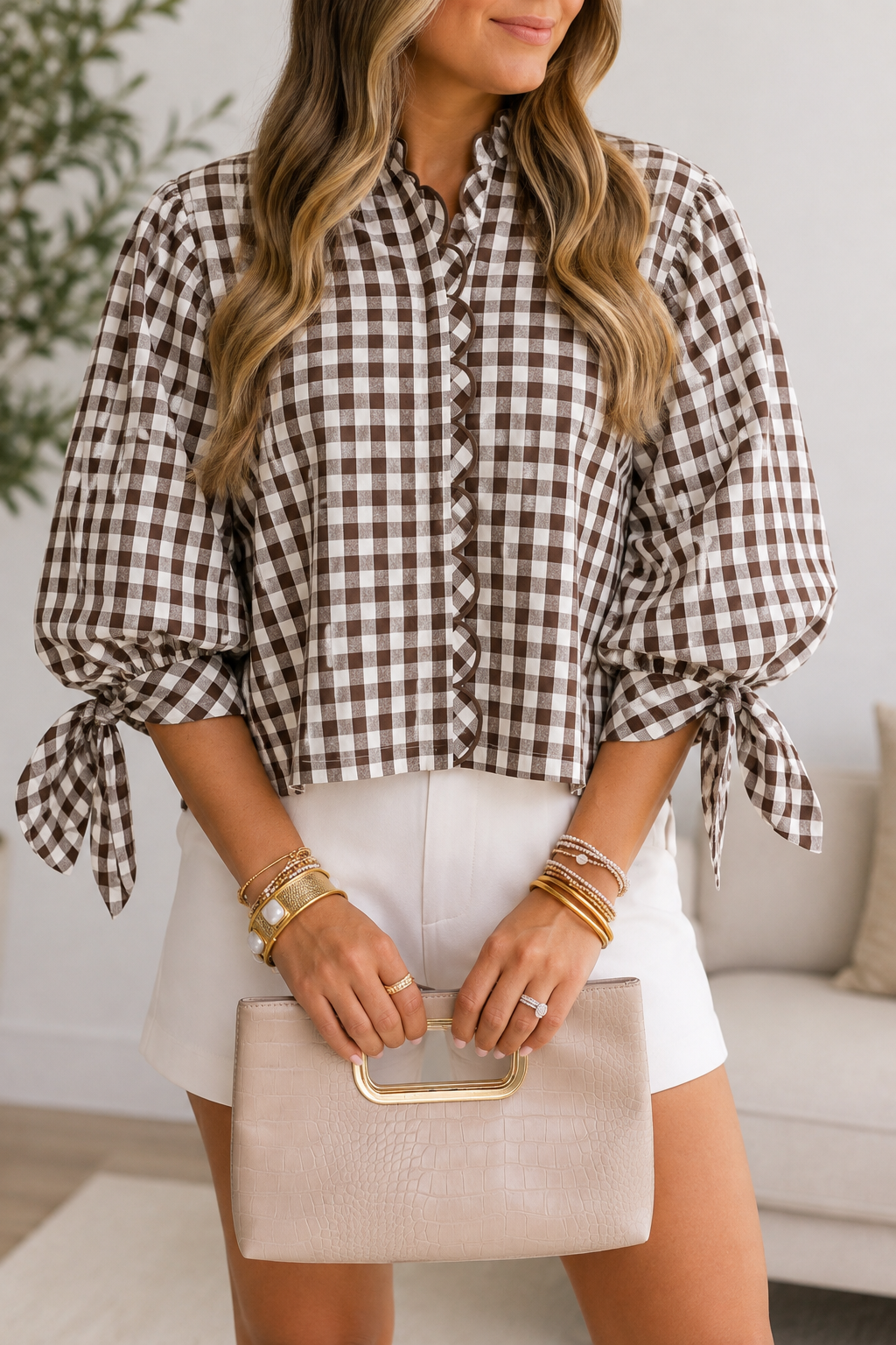 Brown Plaid Button Shirt