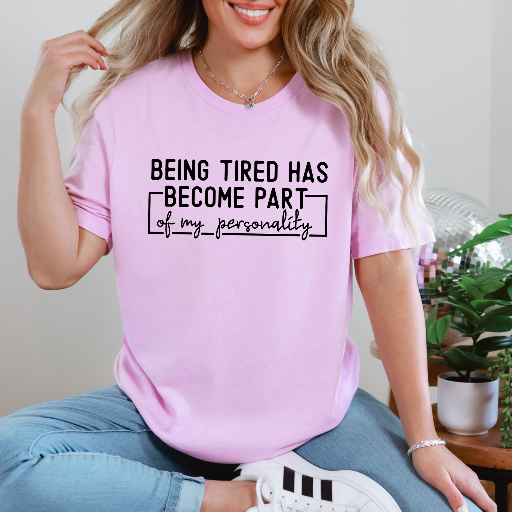 Wholesale Being Tired Graphic Tee - Lilac Tee