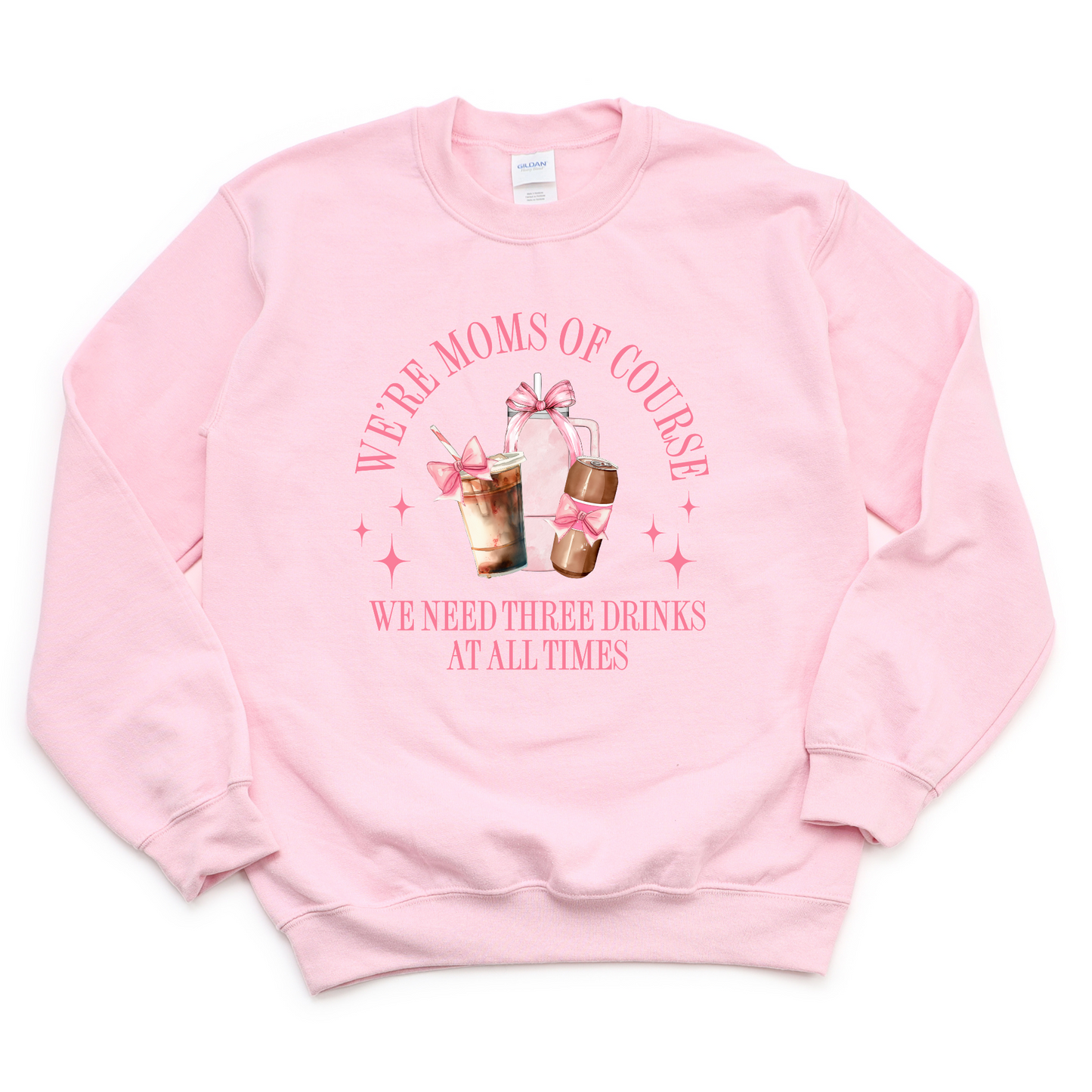 Wholesale Moms Three Drinks Graphic Tee - White Sweatshirt