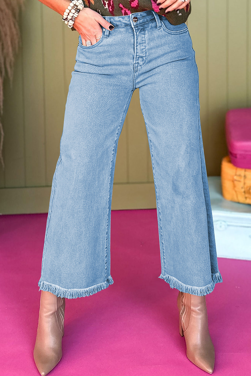 Acid High Rise Cropped Wide Leg *two colors* LT
