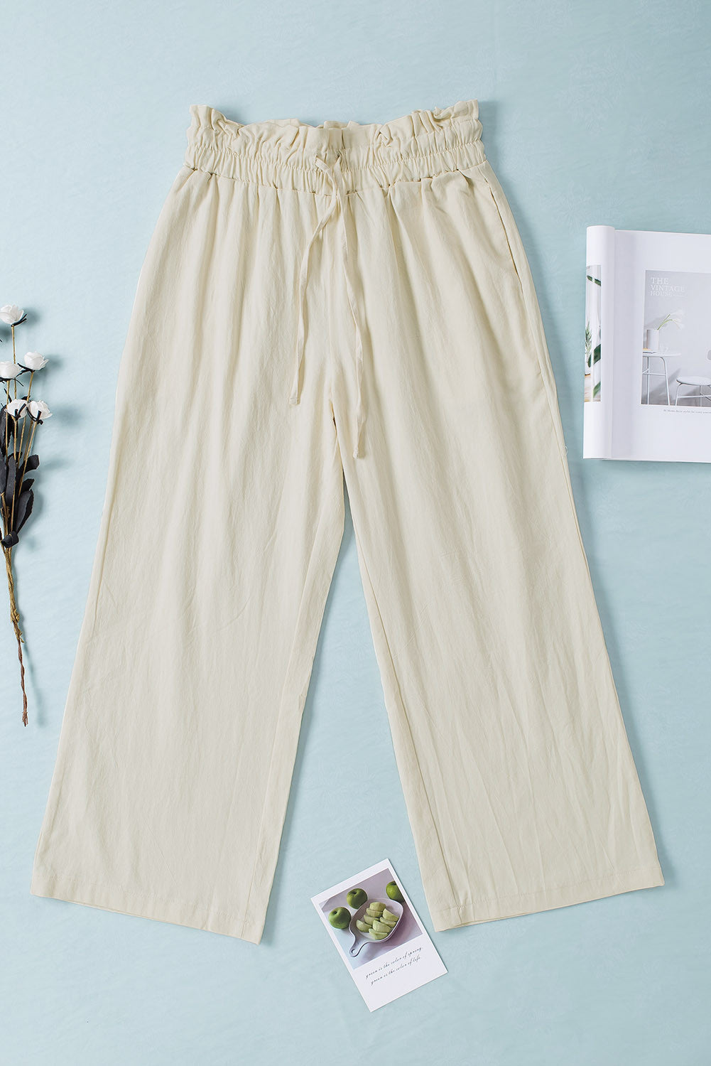 Khaki Paperbag Cropped Pants LT