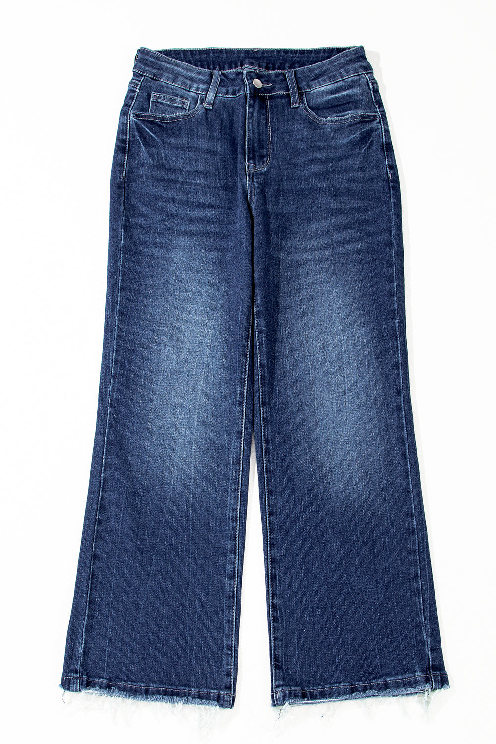 Dark Wash Raw Hem Jeans LT