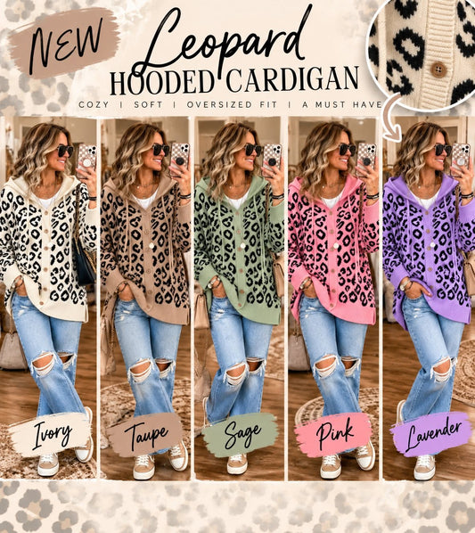 PREORDER: Leopard Hooded Cardigan