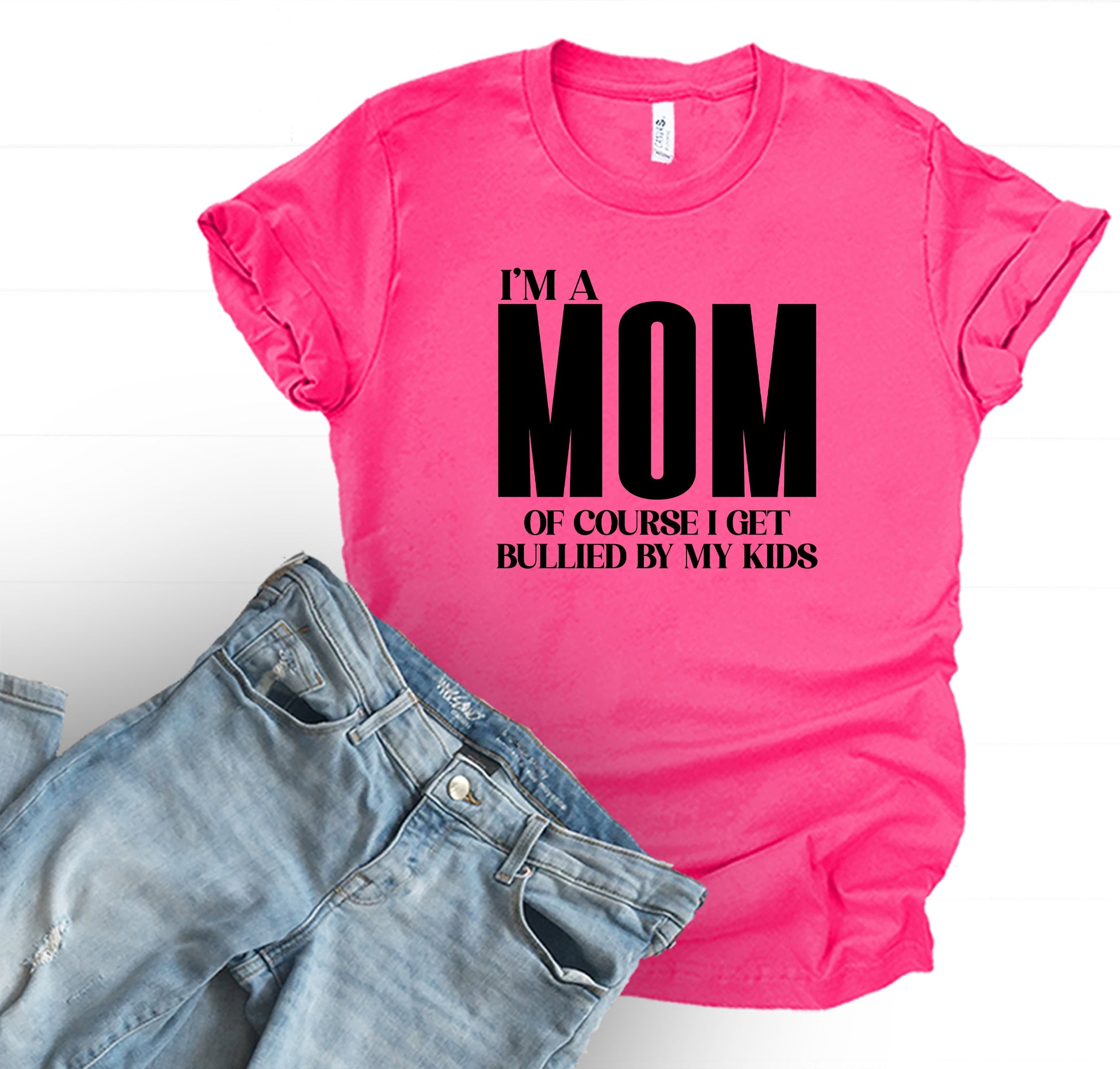 Wholesale Bullied by my kids Graphic Tee - White Tee