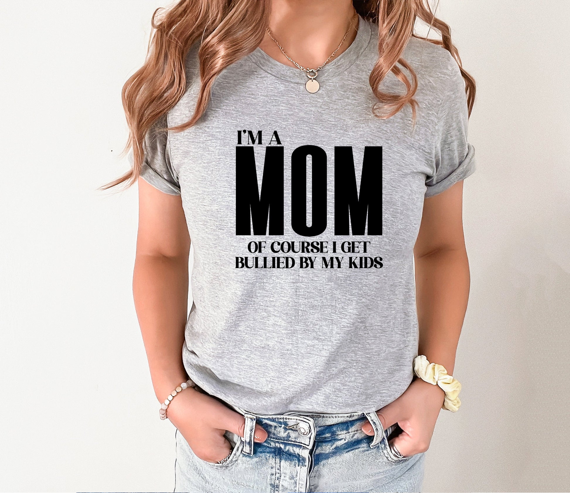 Wholesale Bullied by my kids Graphic Tee - Grey Tee