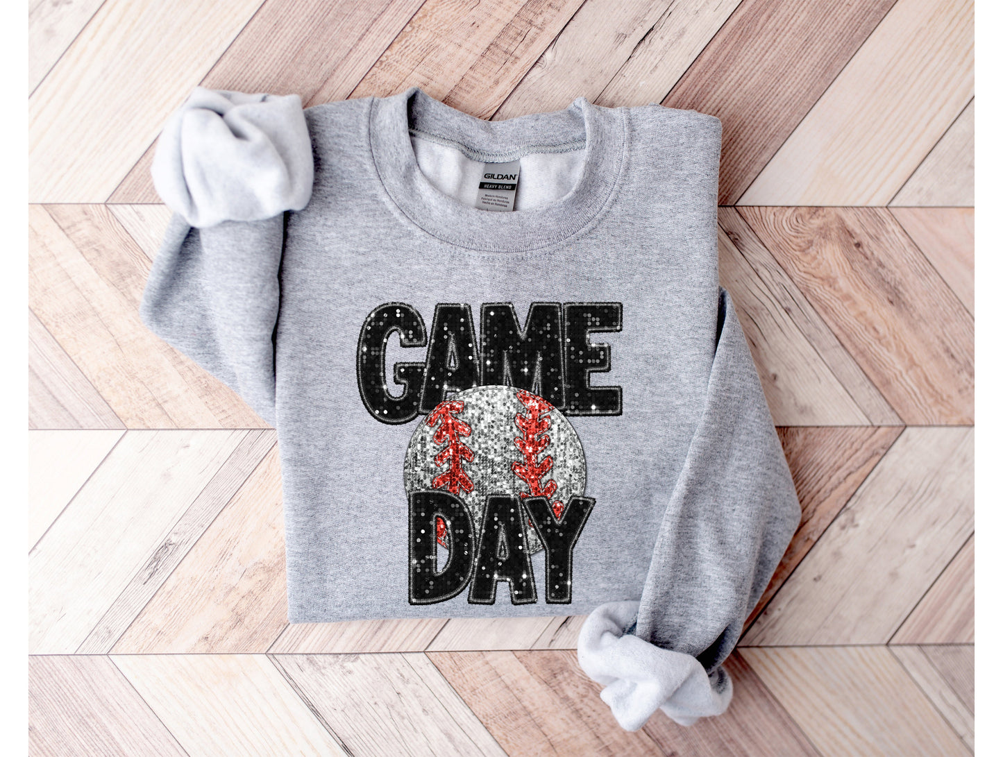 Wholesale Baseball Bling Graphic Tee - Red Tee