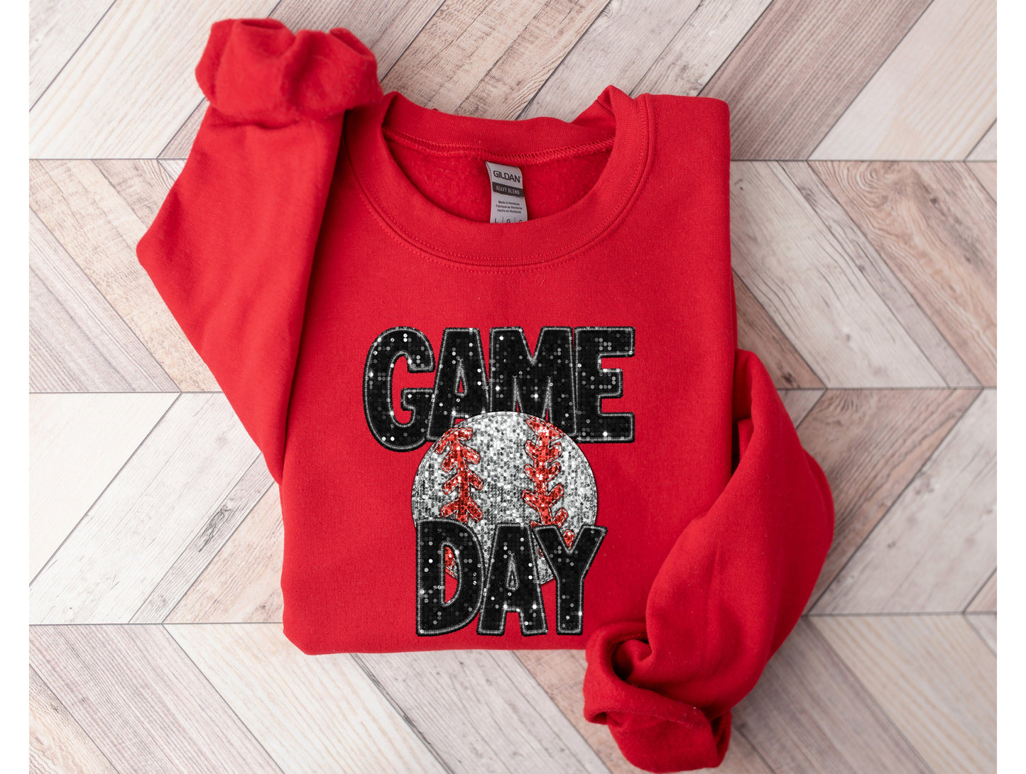 Wholesale Baseball Bling Graphic Tee - Grey Sweatshirt