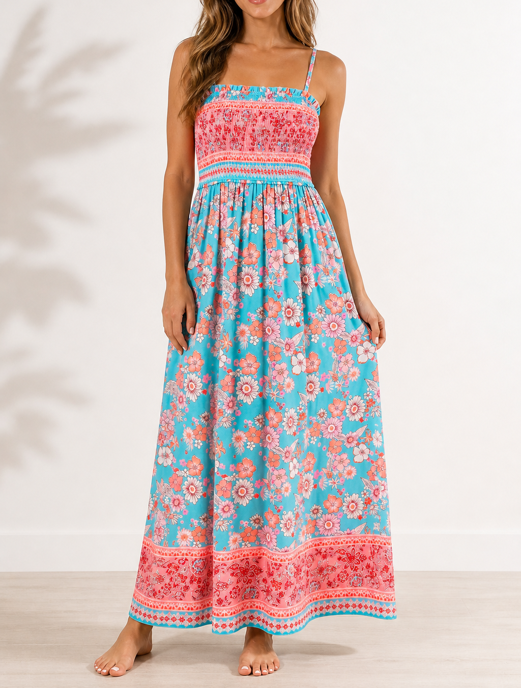 Blue Ethnic Straps Dress