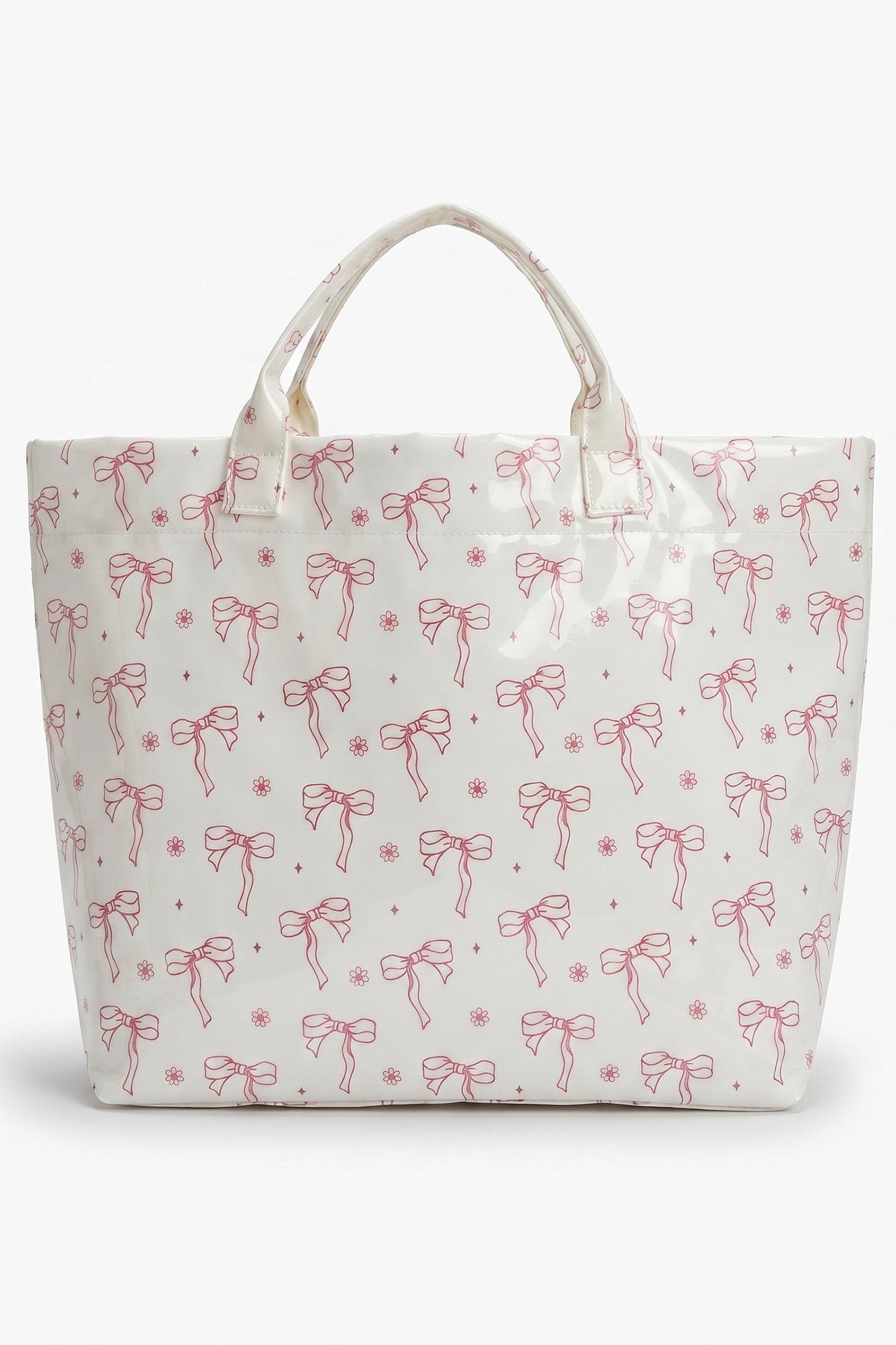 Bow Flower Vinyl Tote Bag