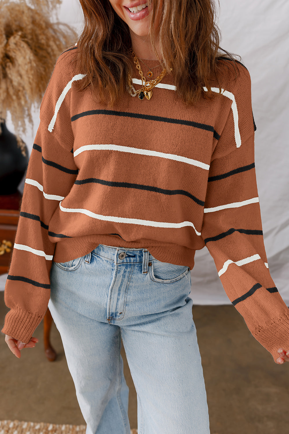 Brown Stripe Sweater LT