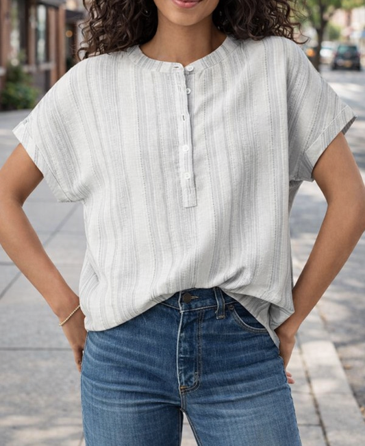Gray Breathable Button Blouse March.