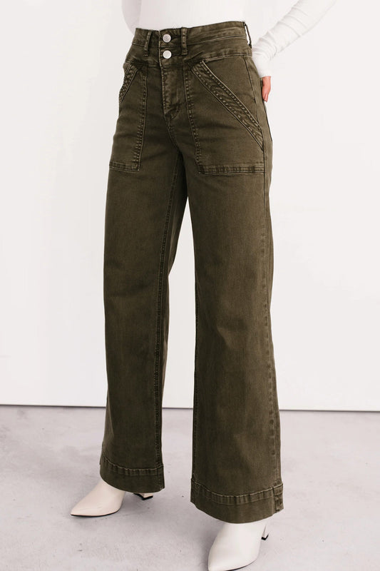 Jungle Green Loose Straight Jeans November.