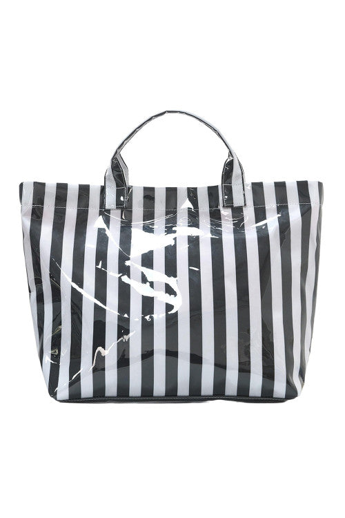 Glossy Striped Large Tote Bag *multiple styles* New RTS