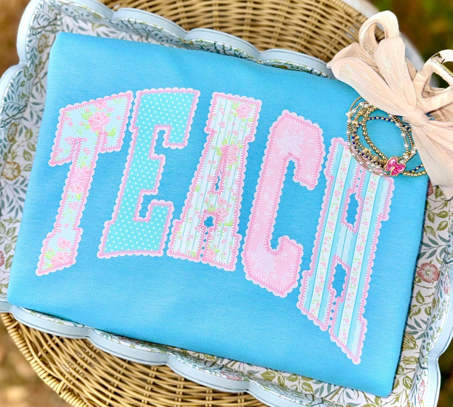 Scallop Teacher Floral Tee.