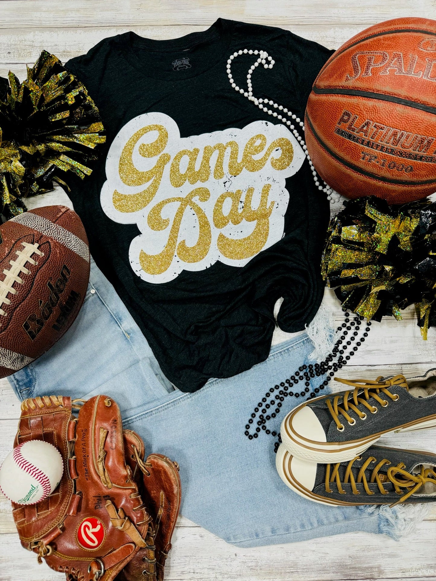 Sync Logic - Big Game Day Retro Glitter Tee