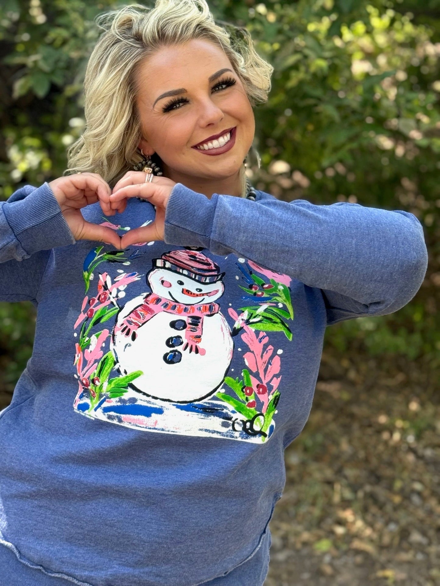 Callie Ann Stelter Snowman Tee and Poncho Sweatshirt
