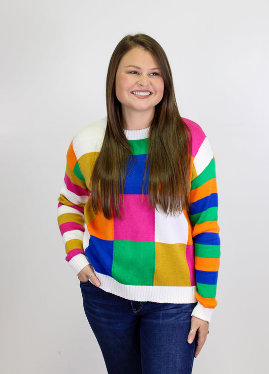 Rainbow Checkered Sweater LT