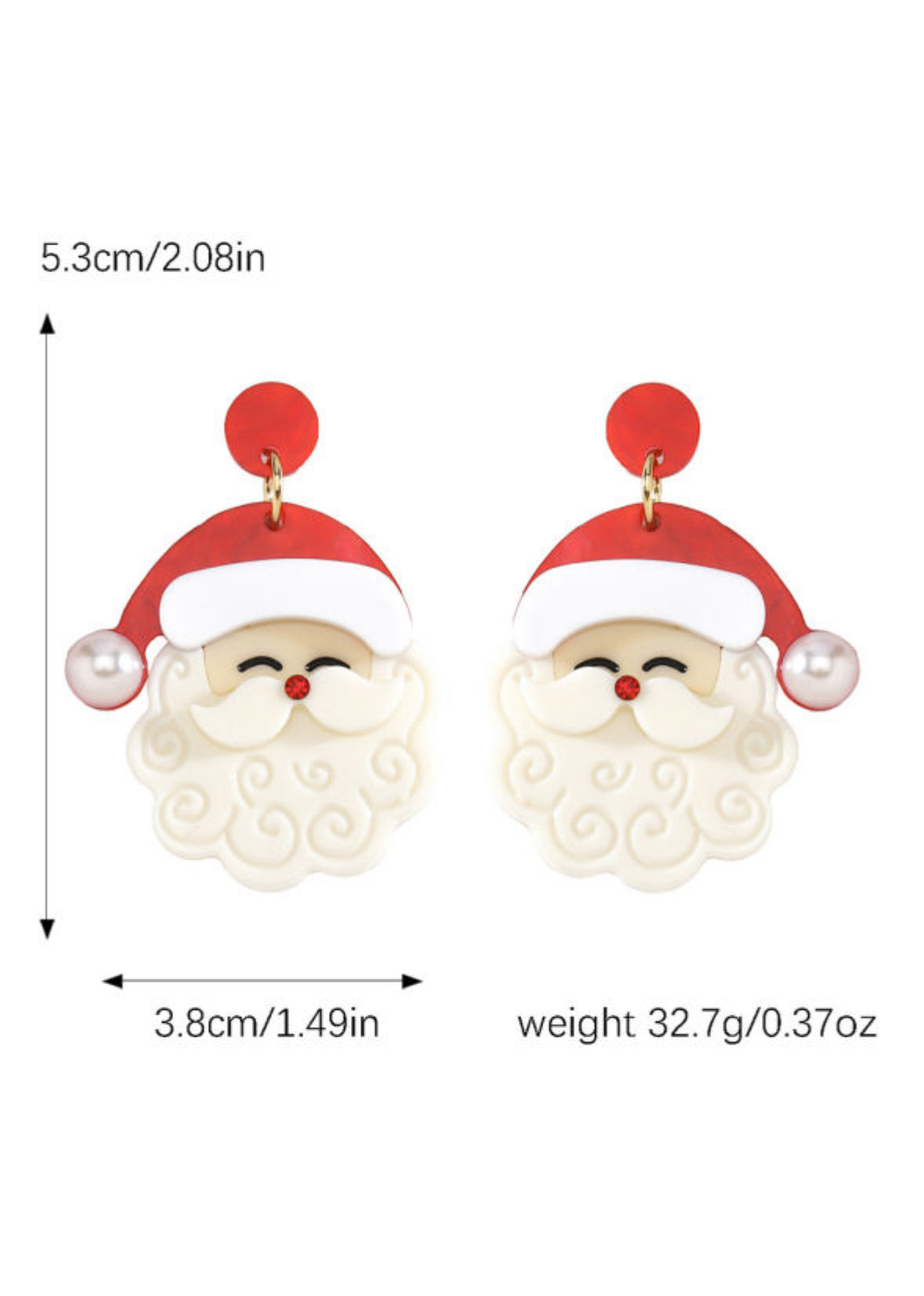 Santa Earrings (Red or Pink) RTS