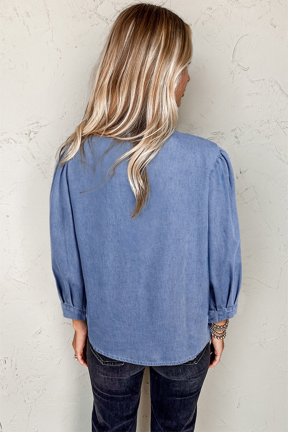 Denim Bow Blouse LT