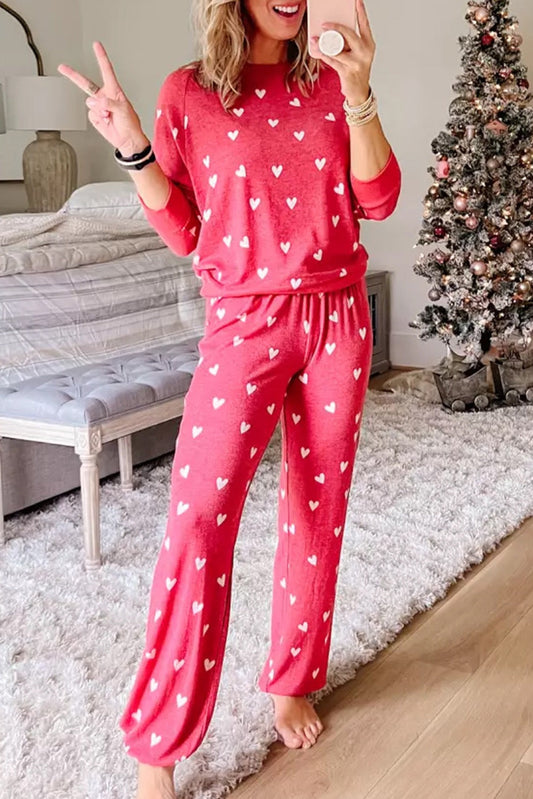 Red Hearts Pajama Set December.