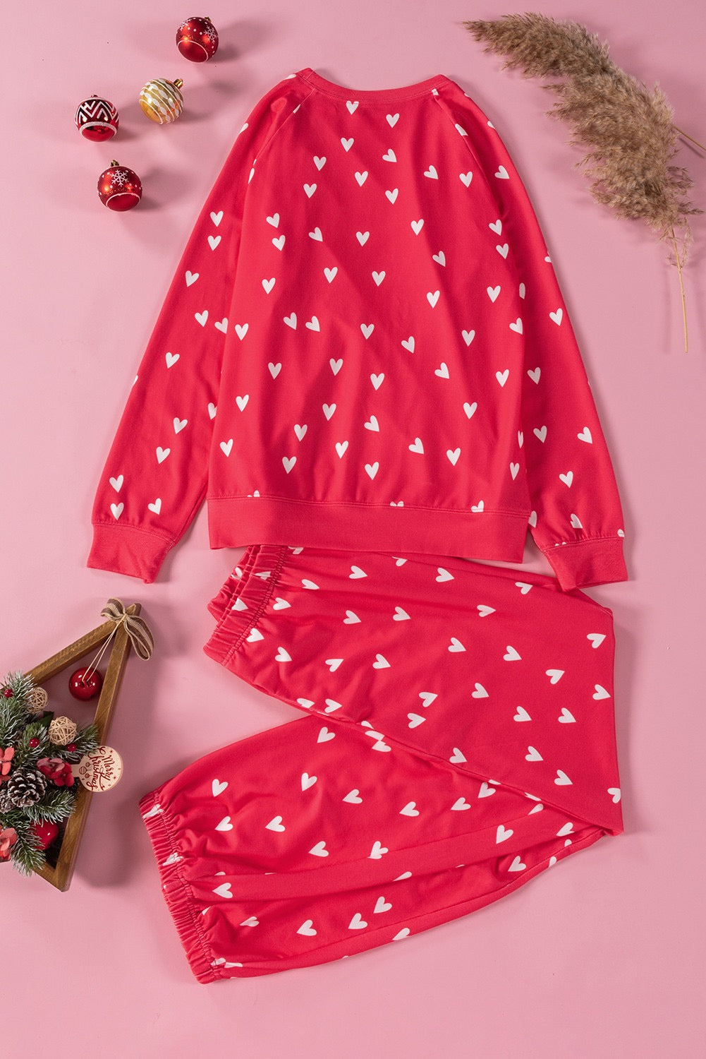 Red Hearts Pajama Set December.