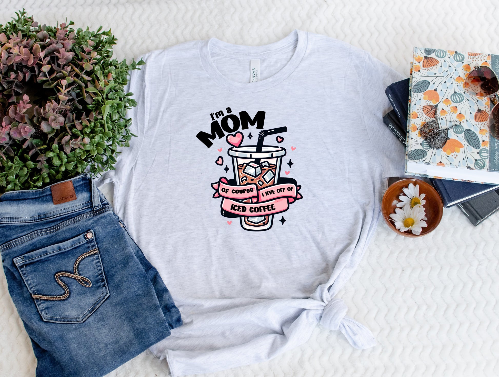 Wholesale Live off of Iced Coffee Graphic Tee - White Tee