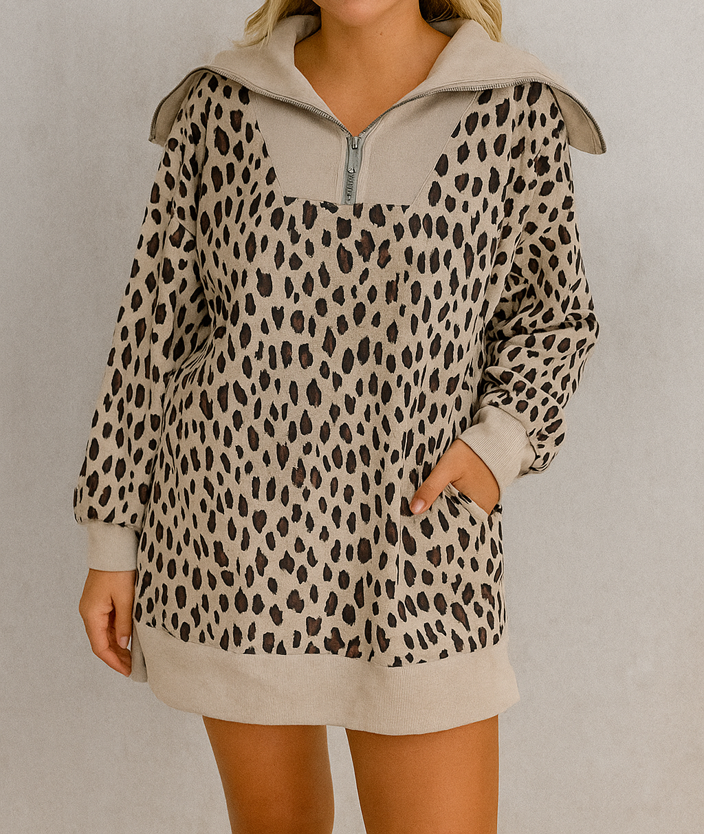 Leopard Collar Mini Dress RTS