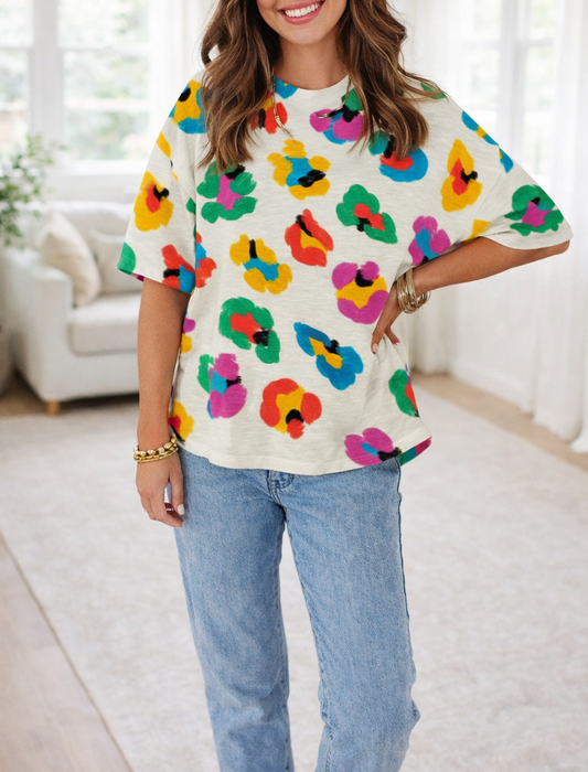 Leopard Drop Shoulder Blouse