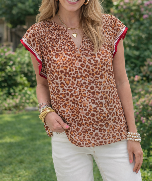 Leopard Ruffled Blouse LT