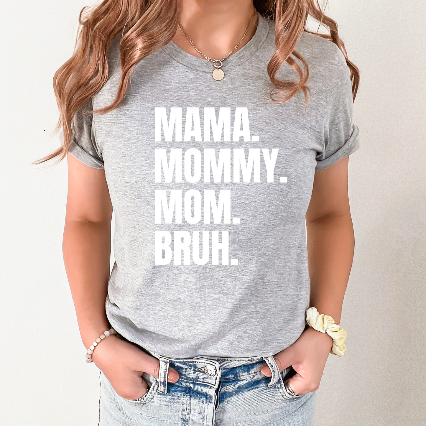 Wholesale Mom Bruh Graphic Tee - Sport Grey Tee