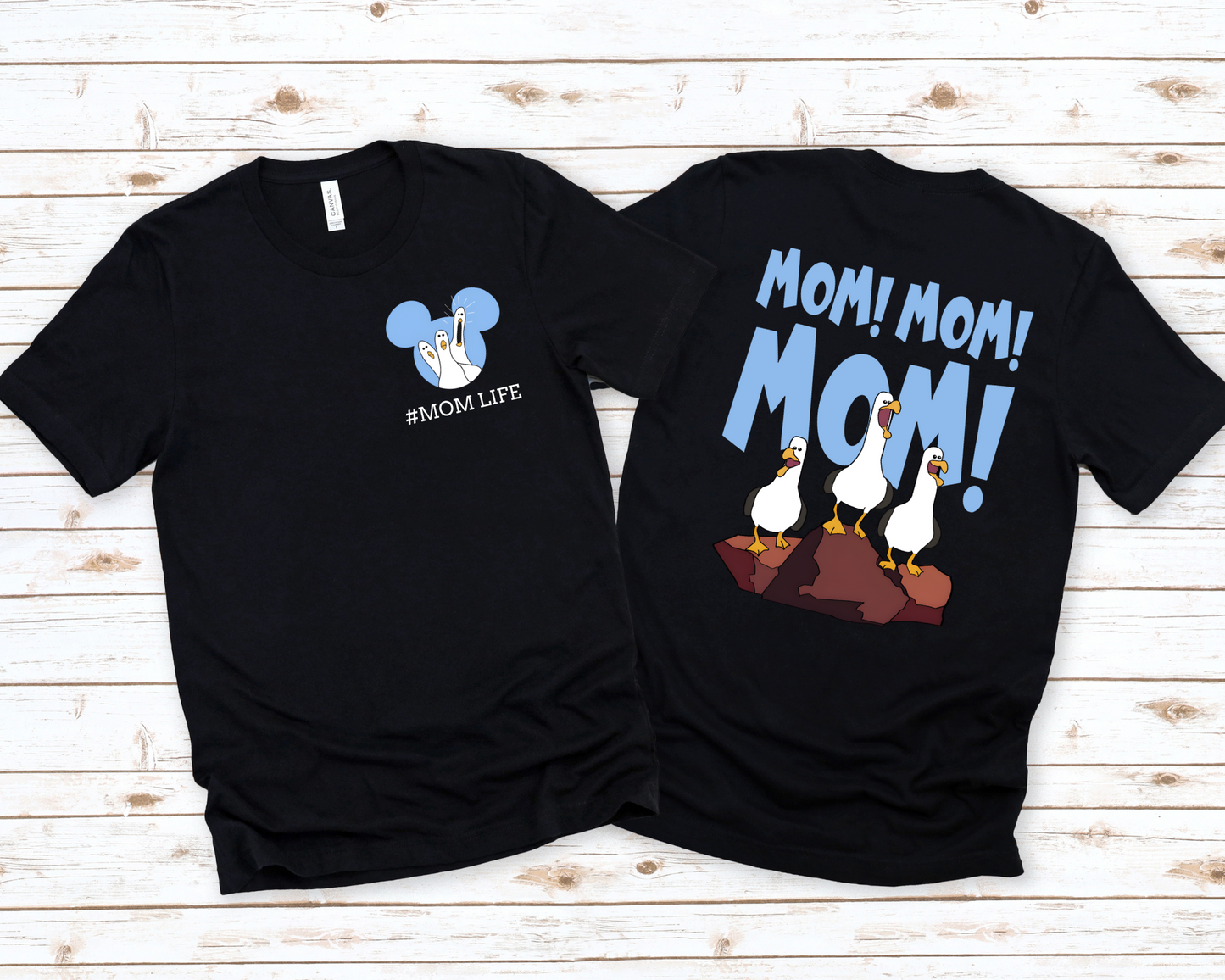 Wholesale MOM MOM MOM Graphic Tee - Black Tee