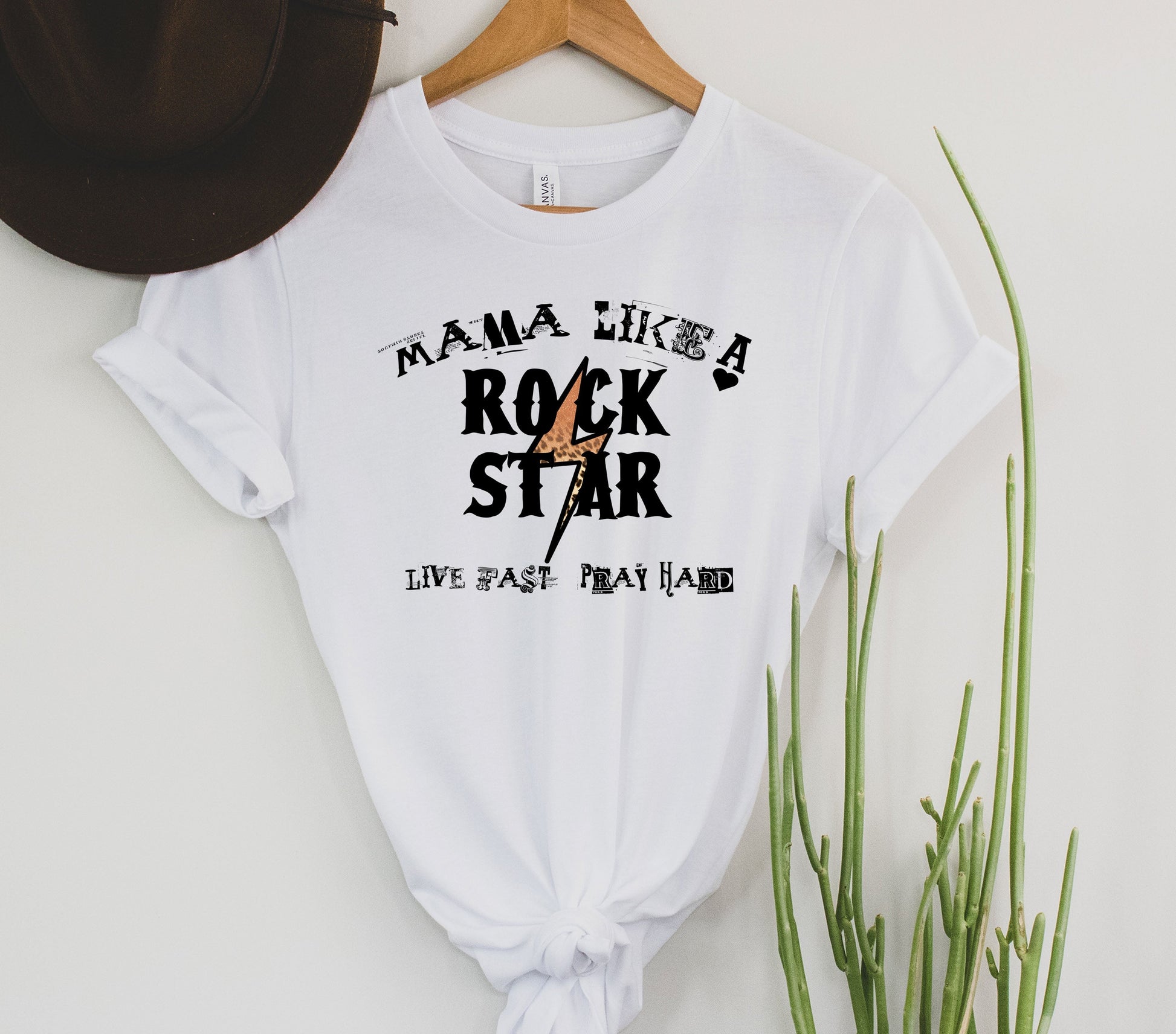 Wholesale Mama Like A Rock Star Graphic Tee - White