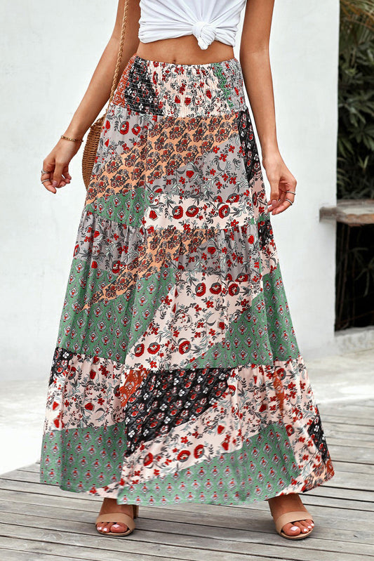 Multicolor Boho Maxi Skirt RTS