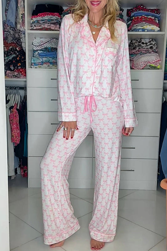 Pink Bow Pajama Pants Set LT
