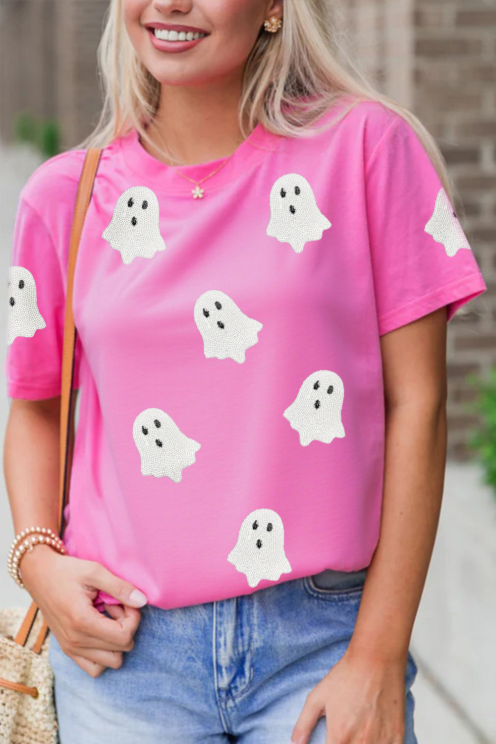 Pink Sequin Ghost Casual Top RTS