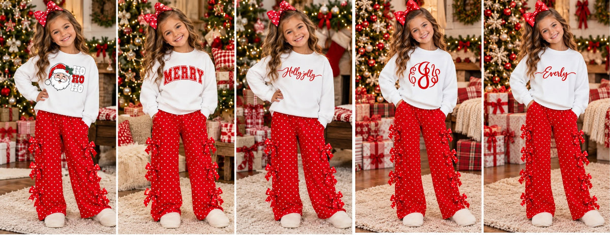 PREORDER-The Exclusive Holiday Custom Crewneck Bow Set