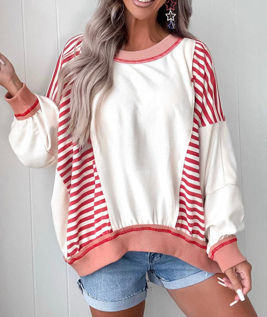 Stripe Oversized Sweatshirt LT
