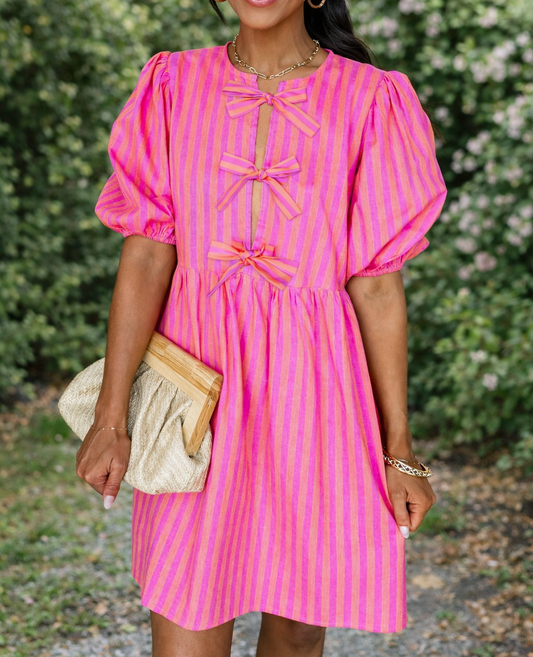 Rose Striped Mini Dress LT