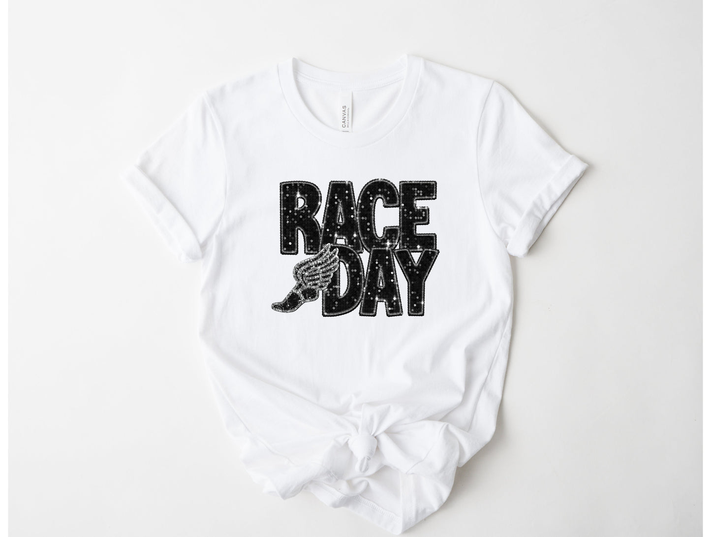Wholesale Track Bling Graphic Tee - White Sweatshirt