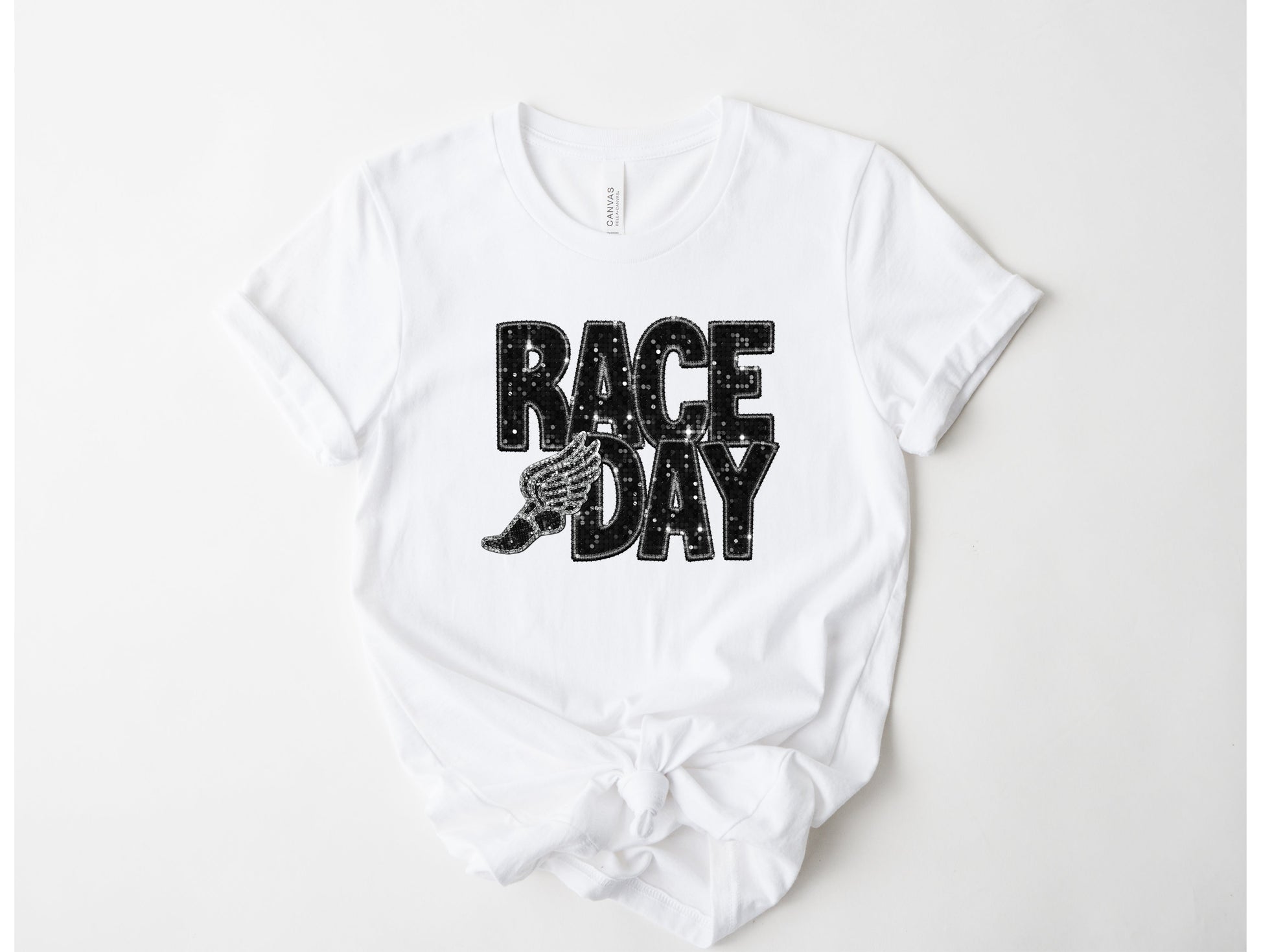 Wholesale Track Bling Graphic Tee - White Sweatshirt