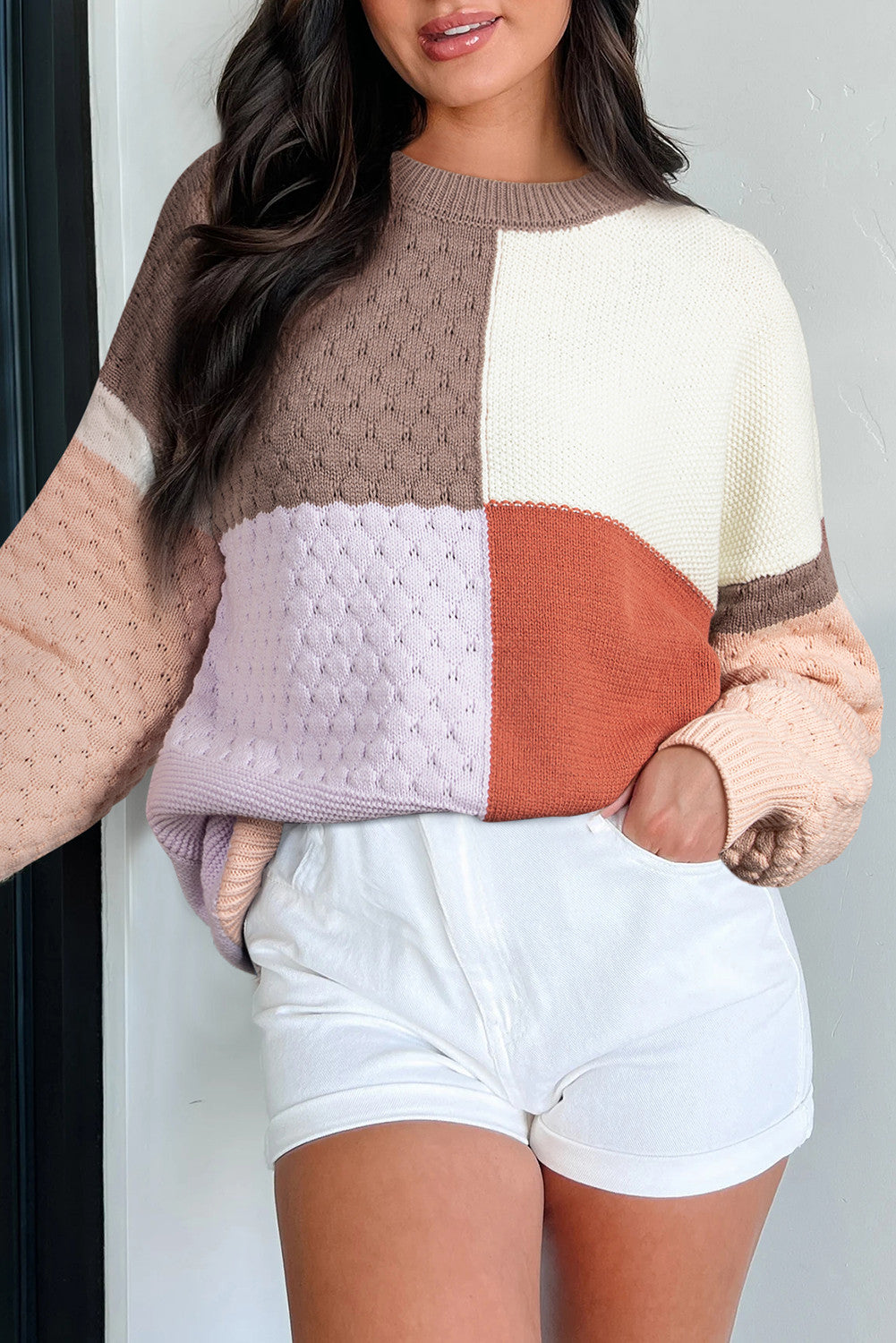 Colorblock Knit Baggy Sweater November.