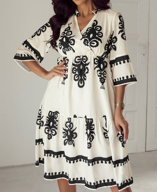 Western Print Midi Dress November.