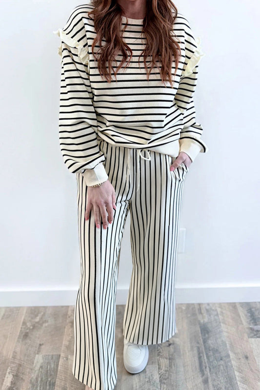 White Stripe Drawstring Set LT