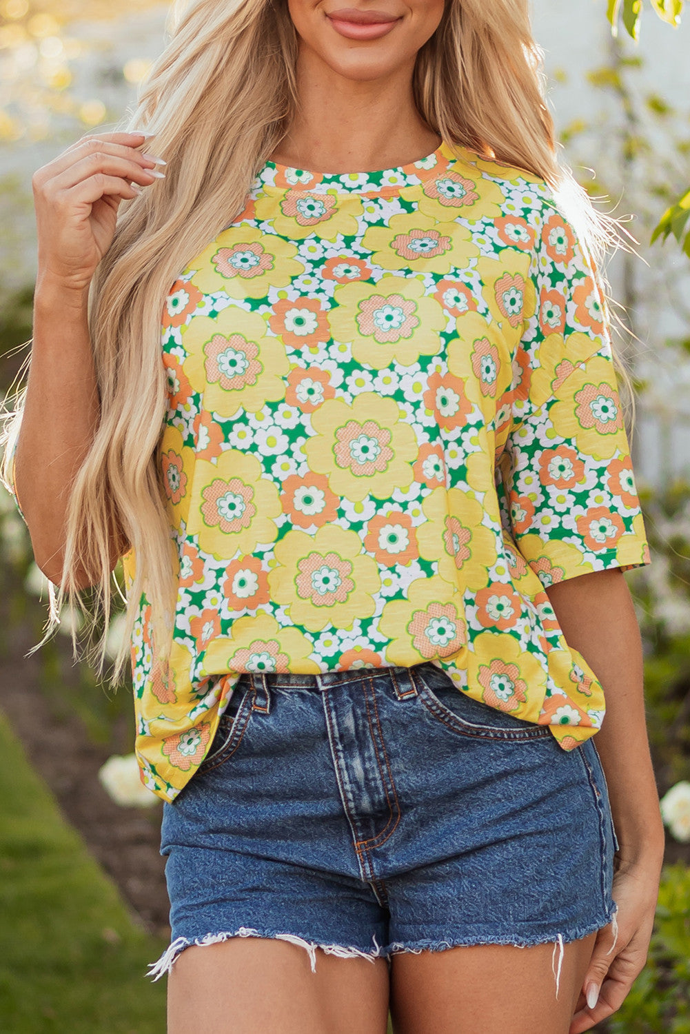 Yellow Floral Loose Blouse