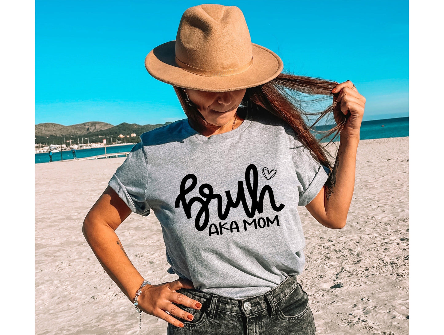 Wholesale AKA Mom Graphic Tee - Tan