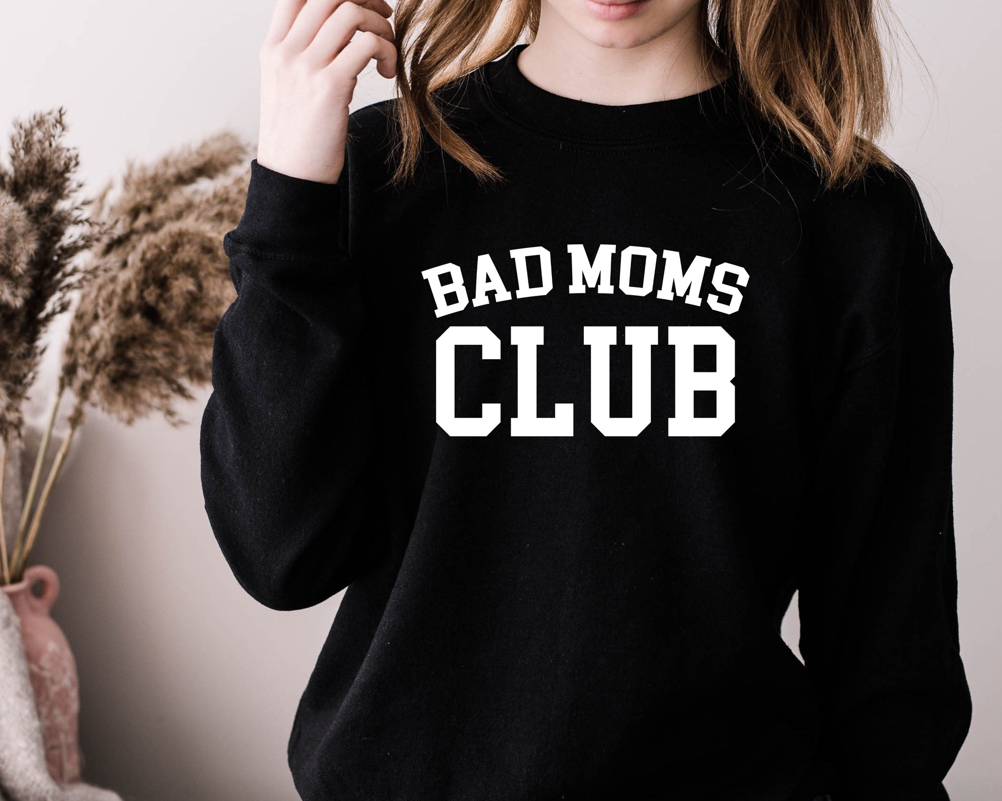 Wholesale Bad Moms Club Graphic Tee - Heather Grey