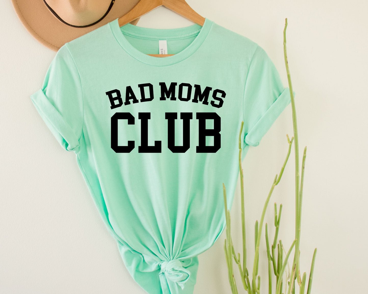 Wholesale Bad Moms Club Graphic Tee - Heather Sand